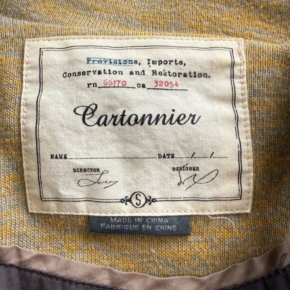 Cartonnier Anthropologie woman's knit 3/4 sleeve blazer in mustard yellow small - Picture 9 of 10